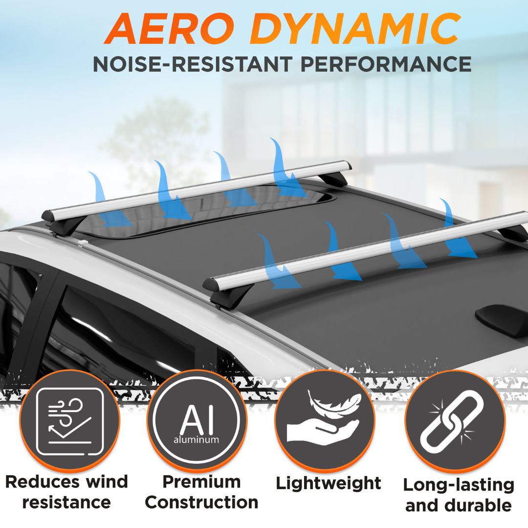 52 Car Roof Rack for Raised Side Rails Cross Bars - RoofPax: Travel More -  Worry Less!